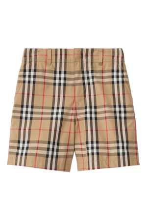 beige cotton shorts BURBERRY KIDS | 8117146B9368